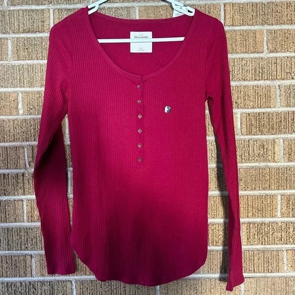 NWT Abercrombie & Fitch Pink Long Sleeve Top - Picture 3 of 5